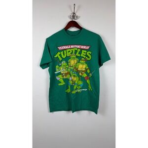 Nickelodeon TMNT Ninja Turtles Graphic T-Shirt Cotton Green Mens Size M Medium